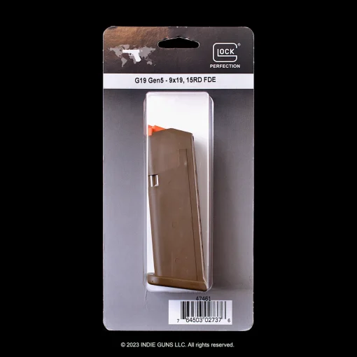 G19 15rd 9mm OEM Glock Mag Gen5 – FDE